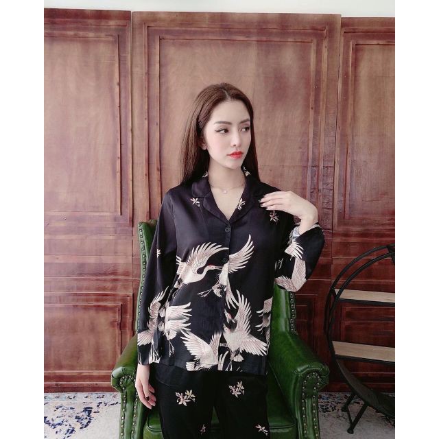 Bộ pijama hạc tay dài