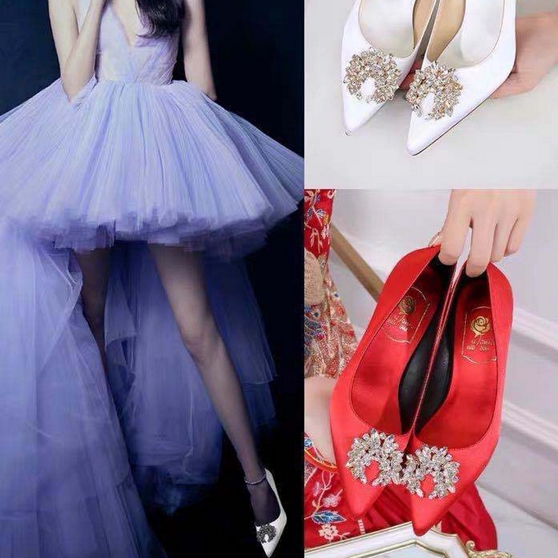 Giày Cao Gót Mũi Nhọn Đính Đá Thời Trang Cho Nữ