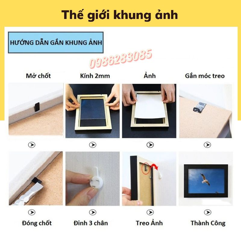 Bán sỉ /lẻ khung ảnh để bàn 13x18 tặng kèm chân để bàn, dùng keo gắn tiện lợi | BigBuy360 - bigbuy360.vn