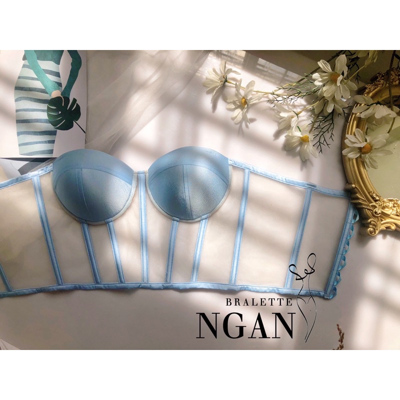 Áo bra corset trong suốt phong cách sexy mút nâng nhẹ 2-3cm