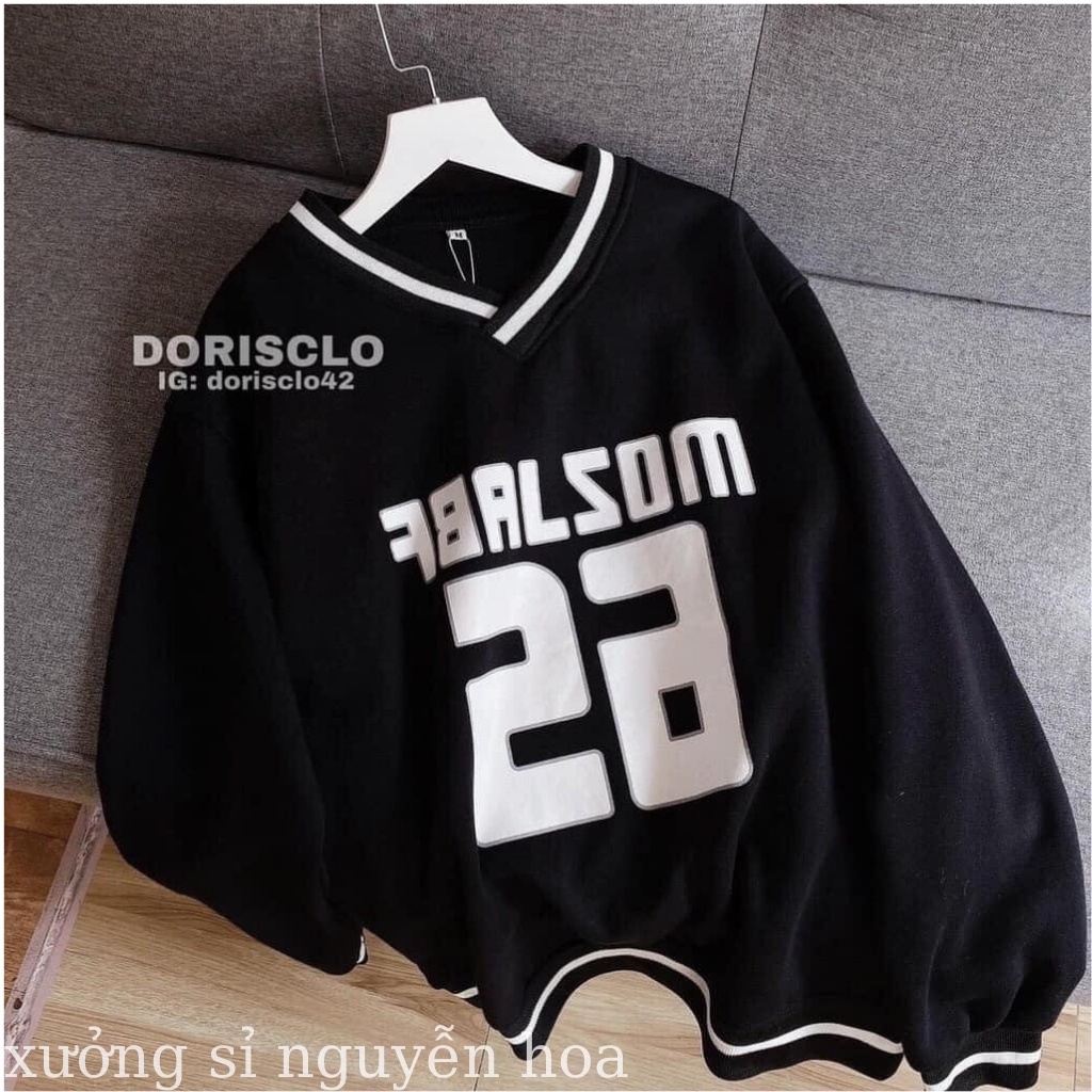 Áo sweater nỉ số 26 form rộng unisex dài tay nam nữ mặc được màu trắng đen phong cách hàn quốc Xưởng Sỉ Nguyễn hoa