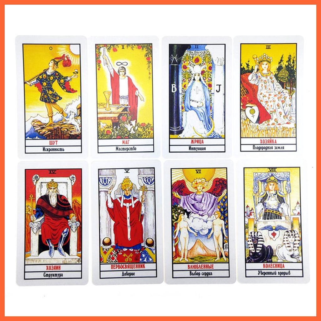 Bộ Bài Tarot Tiếng Nga Nhiều Màu Sắc Kèm Hộp Đựng