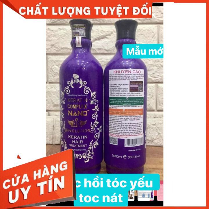 [CHÍNH HÃNG ]  KEM KERATIN  COMPLEX NANO SMOOTHING TREATMENT  1000MLPHỤC HỒI   tóc hư tổn  tóc yếu tóc nát  đã qua sử lý