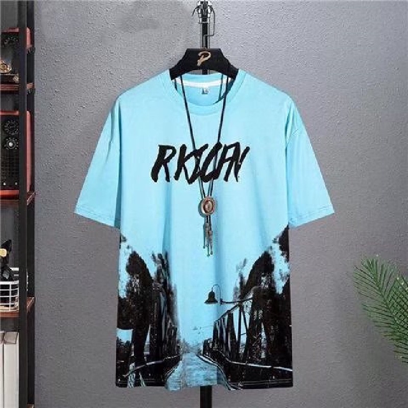 Bộ Đồ Thể Thao Áo Thun Tay Ngắn Dáng Rộng In Họa Tiết Kiểu Nhật Bản Thời Trang Mùa Hè Cho Nam Cỡ M-5XL