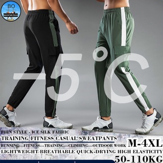 Quần chạy bộ Chất Liệu Lụa Lạnh Mỏng Thoáng Khí Nhanh Khô Có Size Lớn Dành Cho Nam Giới