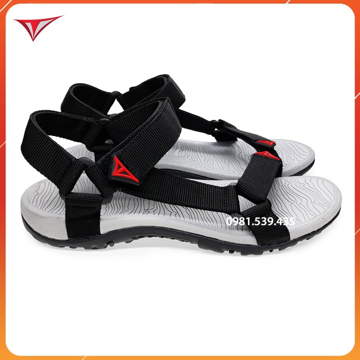 Dép Sandal Việt Thủy Quai Chéo Nam Nữ Đen - VT8