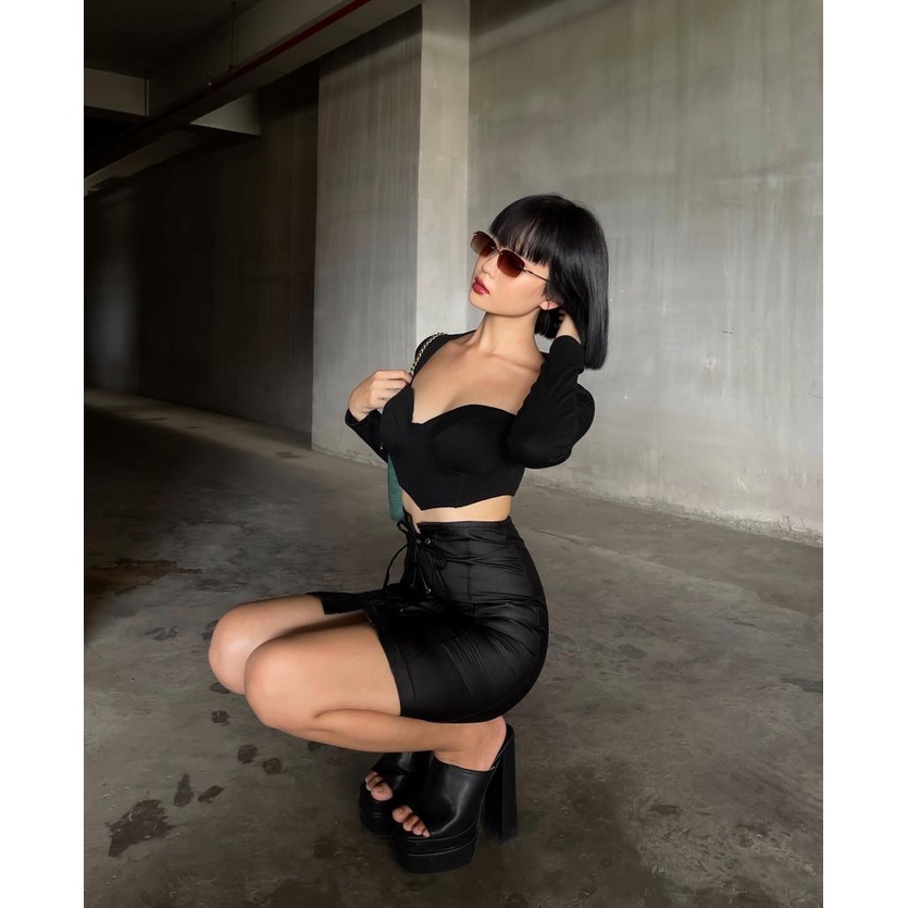 Chân váy da lucie - leather skirt - chân váy 02