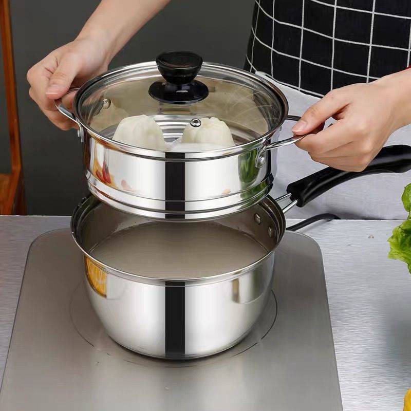 Thép không gỉ Sữa nồi súp dày Lò điện Lò gas phổ quát Min Mini Pot Số lượng lớn Thực phẩm bổ sung nồi hấp Pan