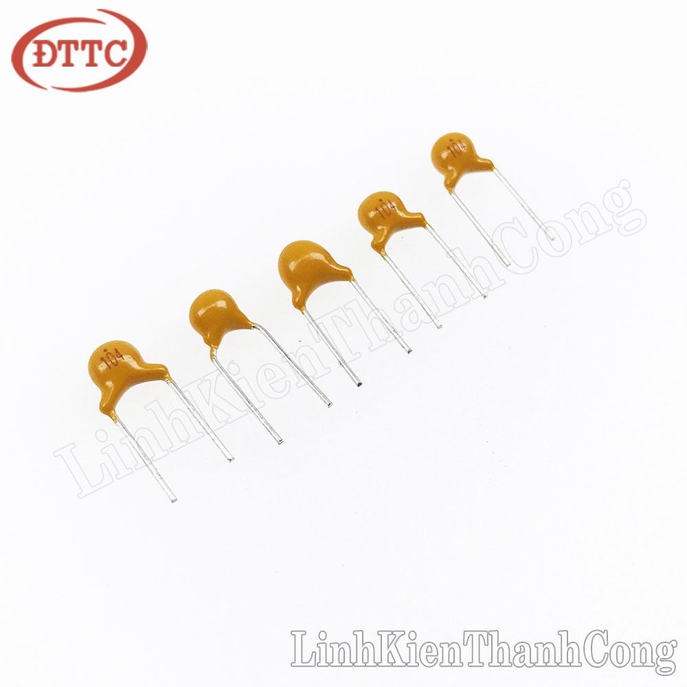 Bộ 5 Chiếc Tụ Gốm Vàng 104 0.1uF 50V