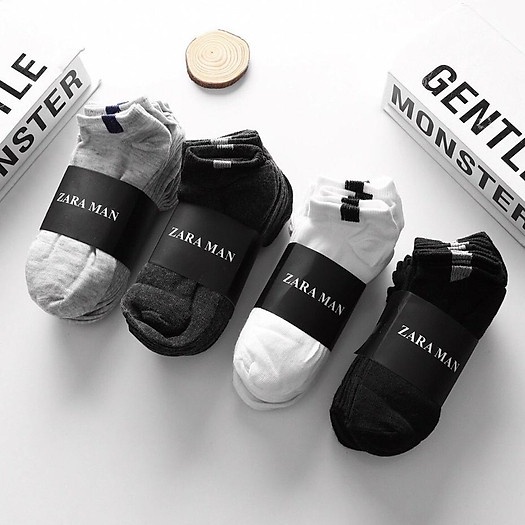 Combo 10 Tất nam Zara Men cổ ngắn XuXi - Set vớ nam (tất) đi giày lười chọn màu