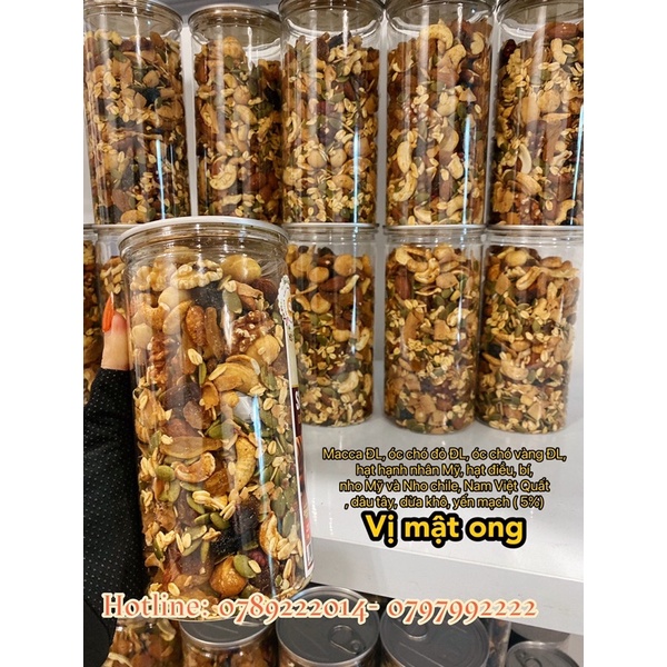 Ngũ cốc Granola siêu hạt 5% yến mạch vị Mật Ong 500gr