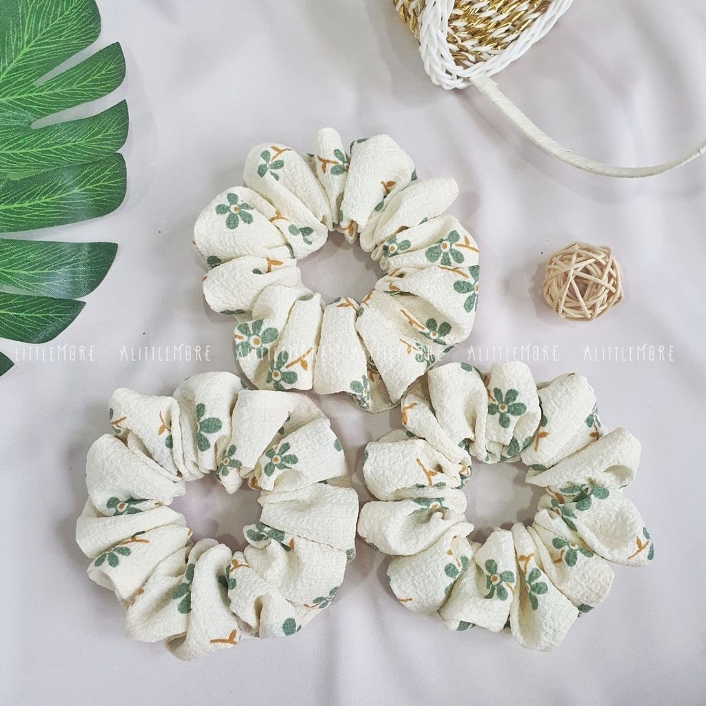 Dây Buộc Tóc Scrunchies AlittleMORE Hoa Nhí Xinh Xắn Nữ Tính Đủ Size Cột Tóc Đẹp