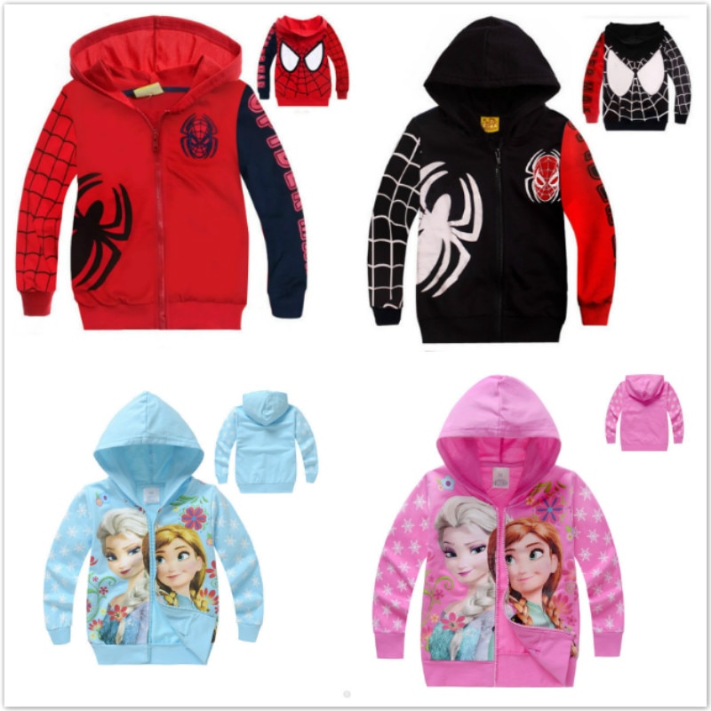 Áo Khoác Hoodie In Họa Tiết Hoạt Hình Frozen / Anna / Elsa Thời Trang Xuân Thu Cho Bé