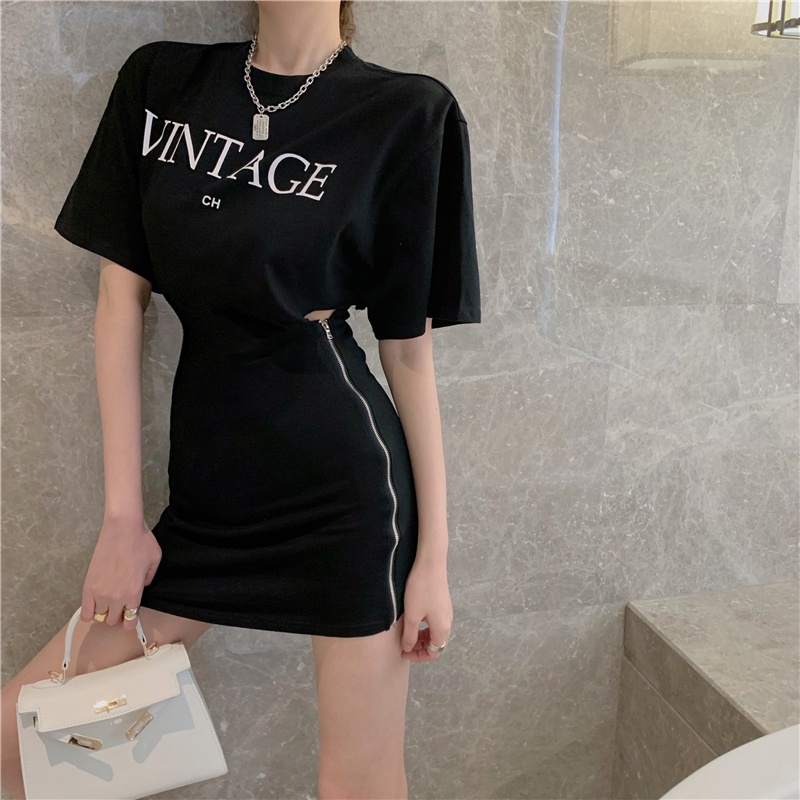 COZOK Đầm ngắn tay nhấn eo xinh xắn dành cho nữ