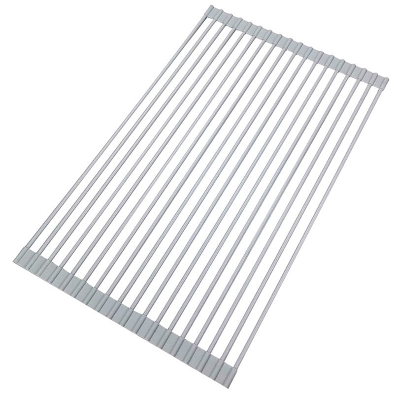 Giá Phơi Khô Chén Dĩa Ráo Nước Bằng Silicone Chống Trượt Gấp Gọn Tiện Lợi