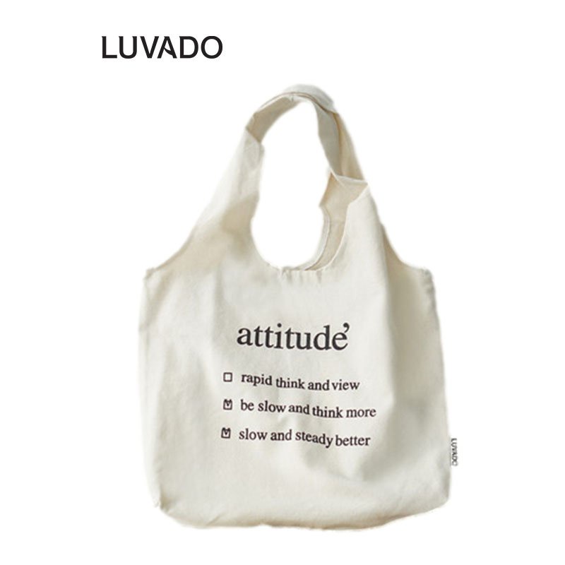 Túi tote vải đeo chéo canvas bag giá rẻ đẹp đi học LUVADO TX29