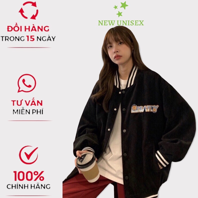 Áo Khoác Nhung Tăm 2 Lớp Lót Dù Logo Thêu Phối Viền Cổ Form Rộng Che Nắng Mặc Mát [NEW UNISEX]