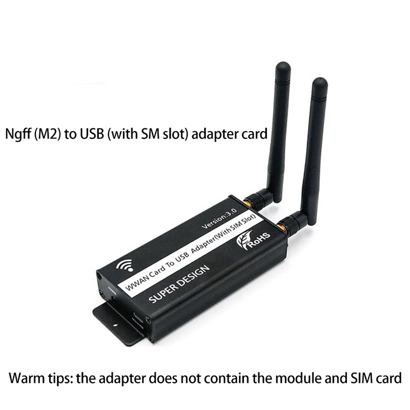 Thẻ Sim Chuyển Đổi Không Dây NGFF M.2 Key B Sang USB Cho WWAN / LTE / 4G
