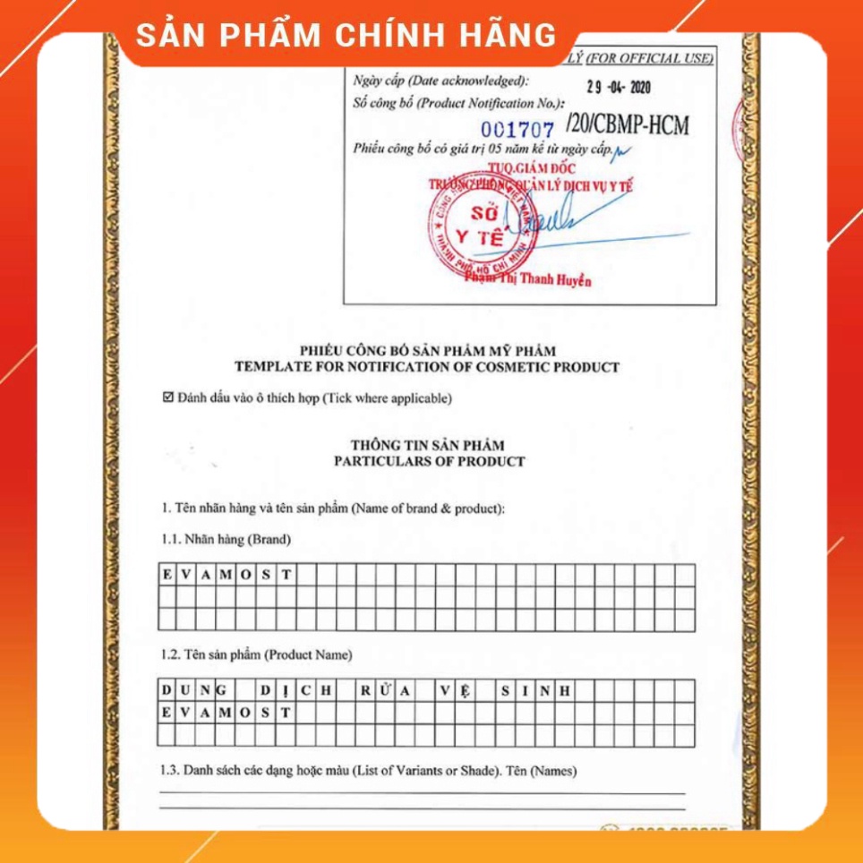 Dung Dịch Vệ Sinh Evamost - che tên SP