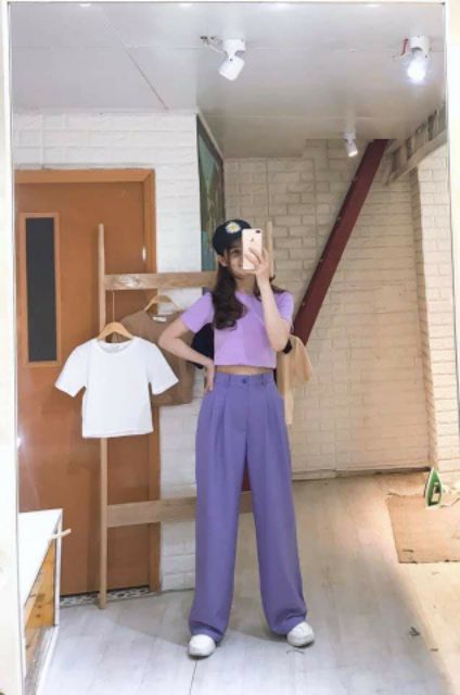 [Ảnh thật/Video]Áo croptop ngắn tay nhiều màu ( có video)