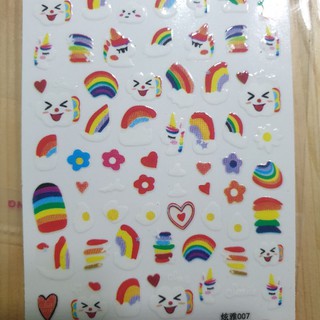 Sticker dán móng trang trí hình cầu vồng