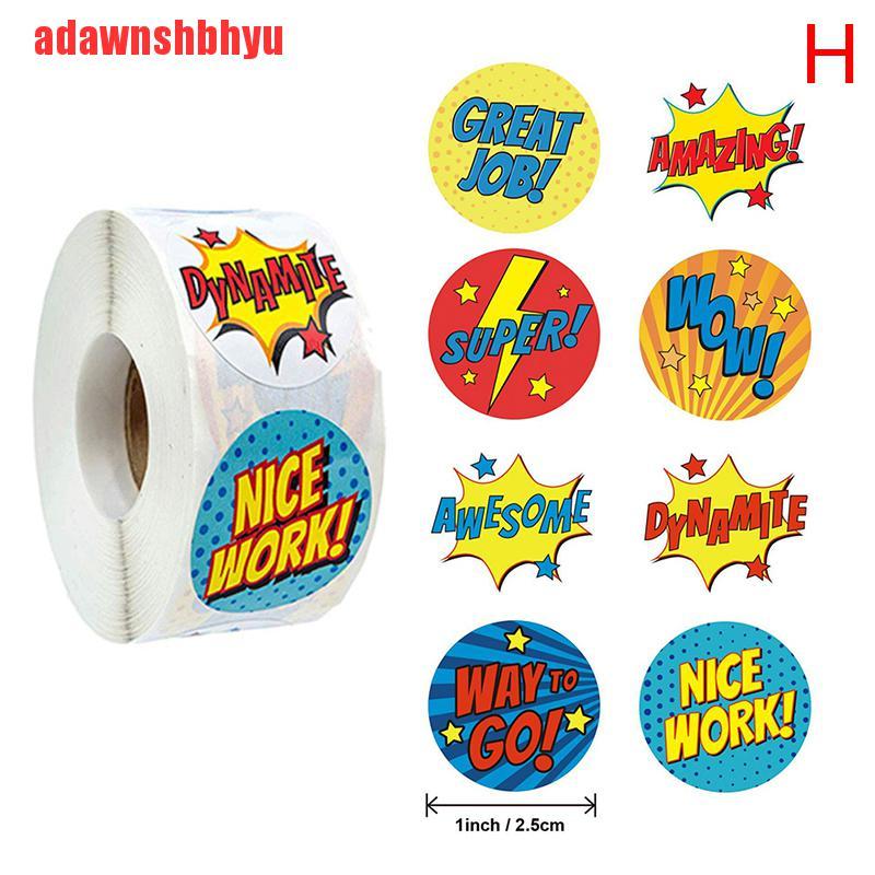 Cuộn 500 Nhãn Dán Làm Phần Thưởng Hình Động Vật Hoạt Hình Dễ Thương