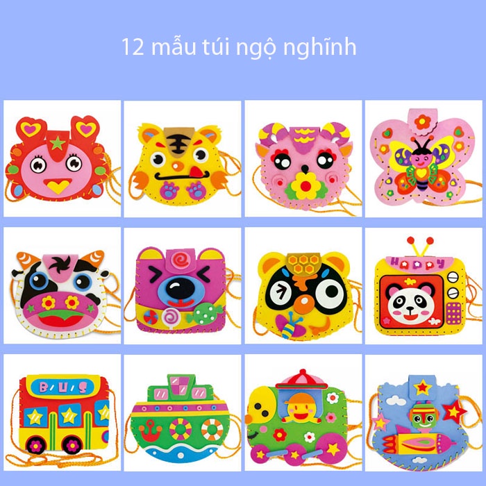 Túi handmade quai đeo hoạt hình sáng tạo ngộ nghĩnh