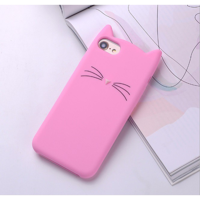 Ốp iPhone 5 5s 5SE 6 6s 6 Plus 6s Plus tai mèo màu dễ thương cute Hot 2018 dẻo mịn đẹp