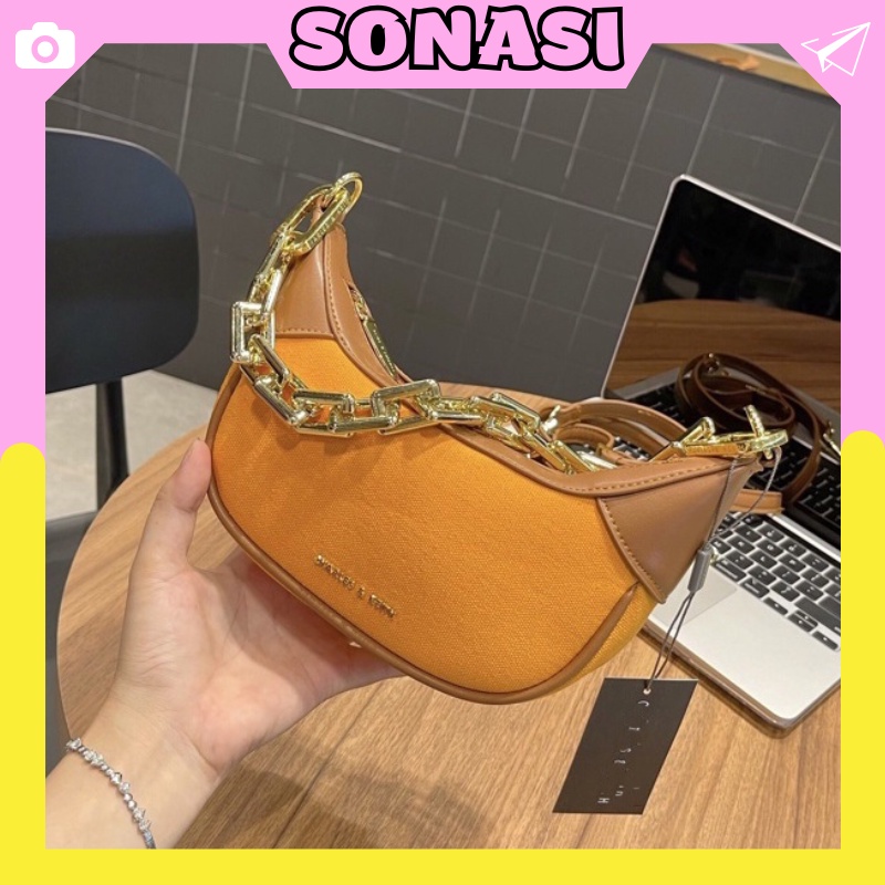 Túi quai xích to kẹp nách dáng thuyền kèm dây đeo chéo hàng đẹp Sonasi TXN0050