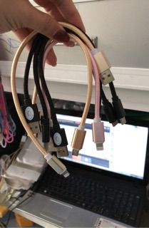 Cáp sạc ngắn dây dù cổng micro usb, iphone, type c