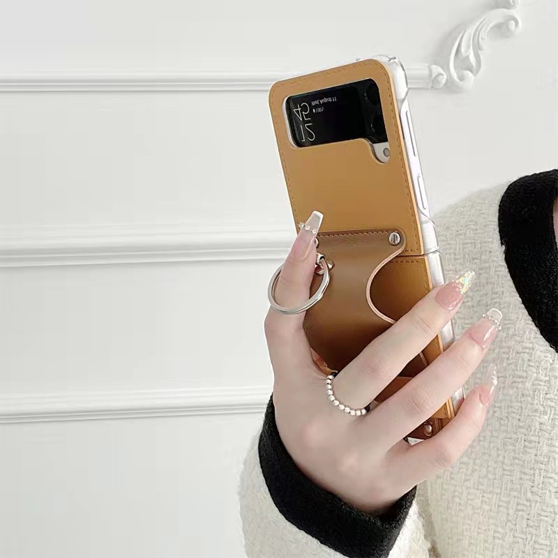 Ốp Điện Thoại Nắp Gập Có Vòng Nhẫn Cho Samsung Galaxy Z Flip 4 Z Flip 3