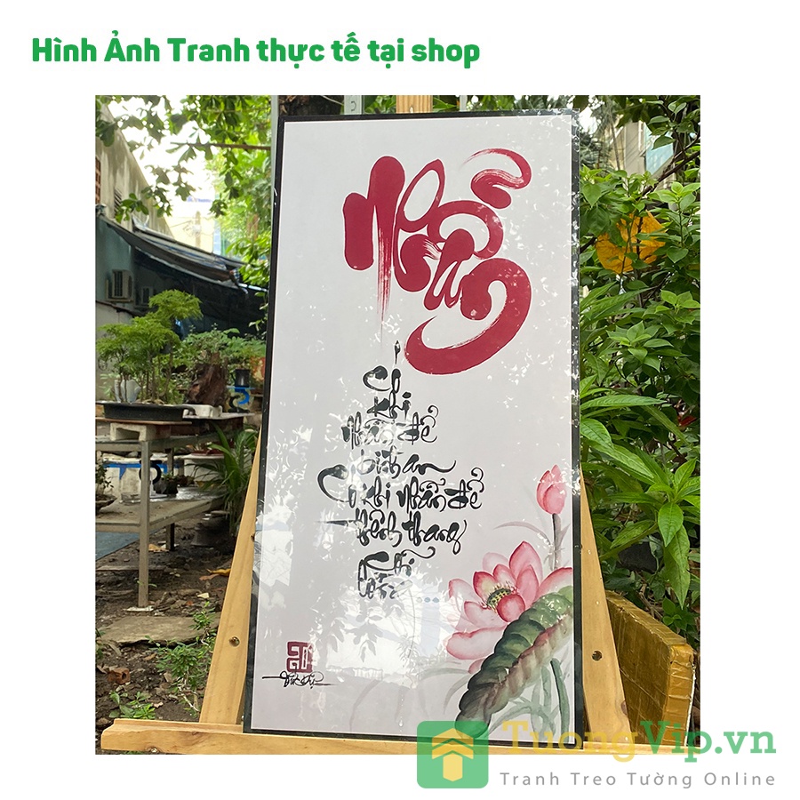Tranh Laminate Tráng Gương - Chữ Thư Pháp 01  - Bộ 1 Tấm 30x60cm