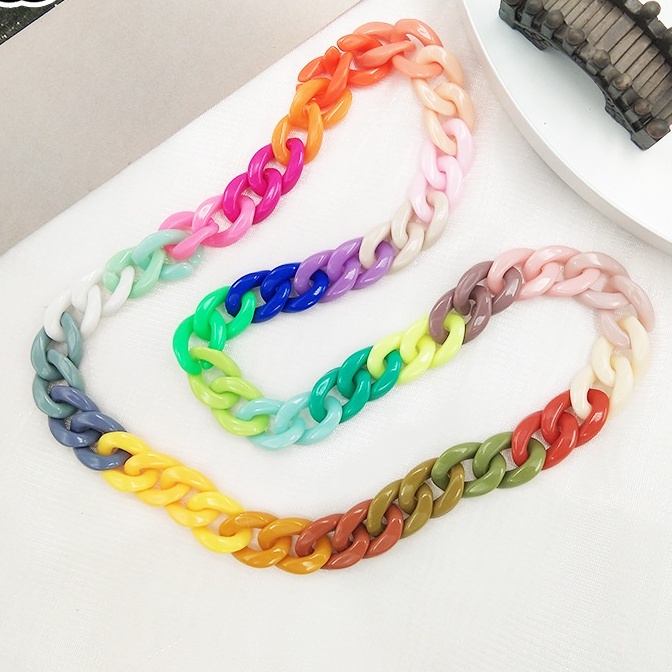 Set 50 Dây Xích Acrylic 17 * 23mm Chuyên Dụng Làm Đồ Trang Sức