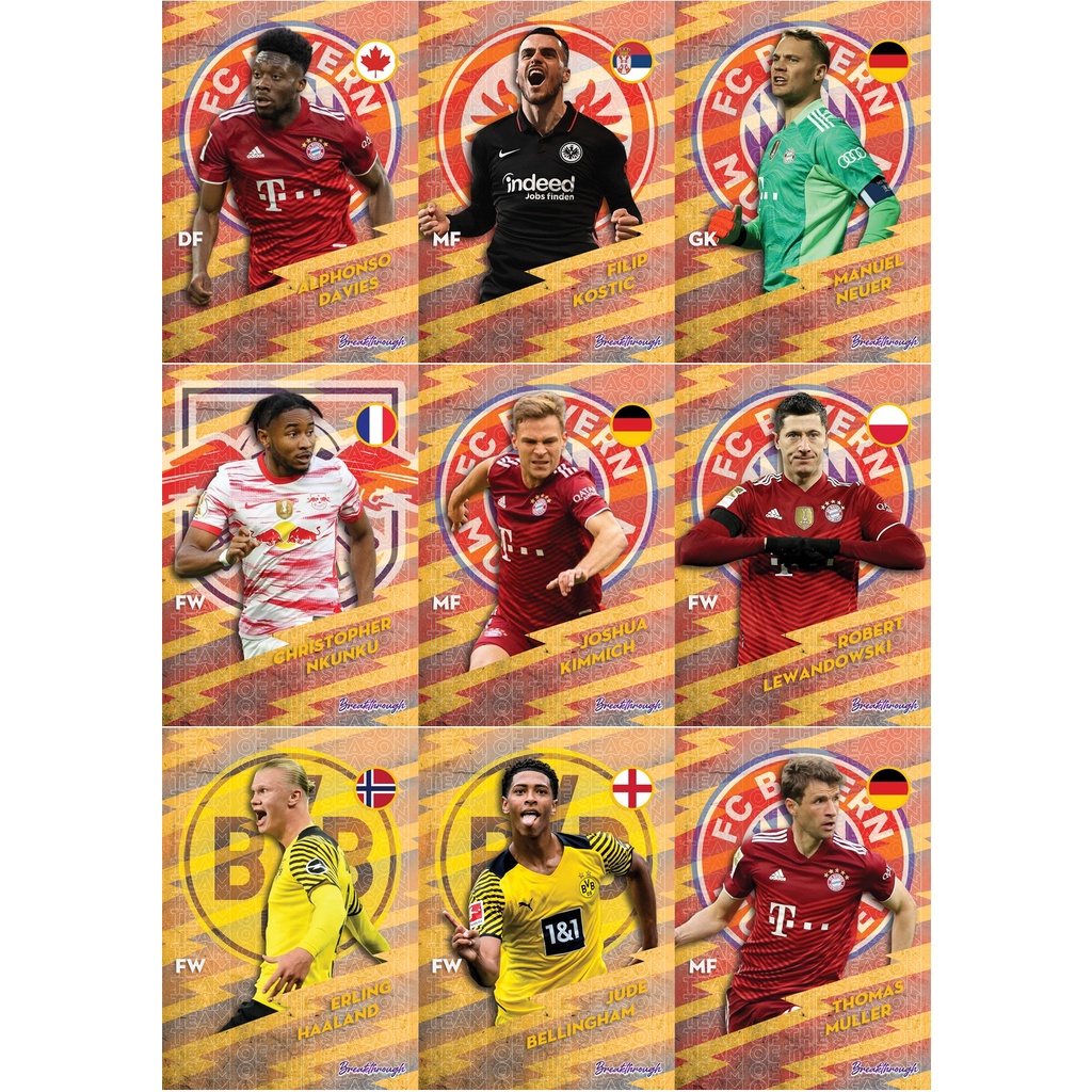 Thẻ cầu thủ bóng đá SKY card TOTS Bundesliga Haaland Lewandowski Neuer Nkunku Davies Kimmich Muller Bellingham Kostic