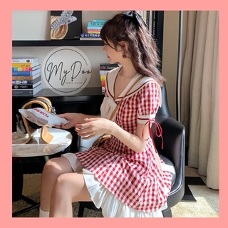 Đầm nữ caro tiểu thơ xinh xắn Váy nữ dễ thương
