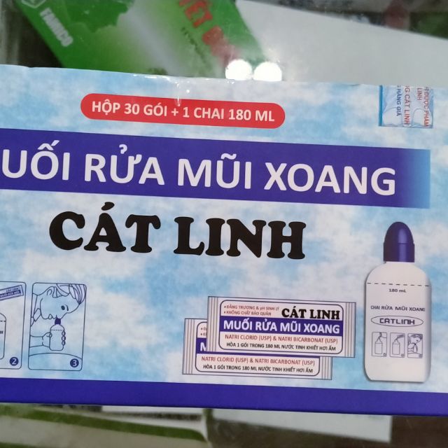 Muối rửa mũi xoang Cát linh (hộp 30g) +1bình rửa mũi