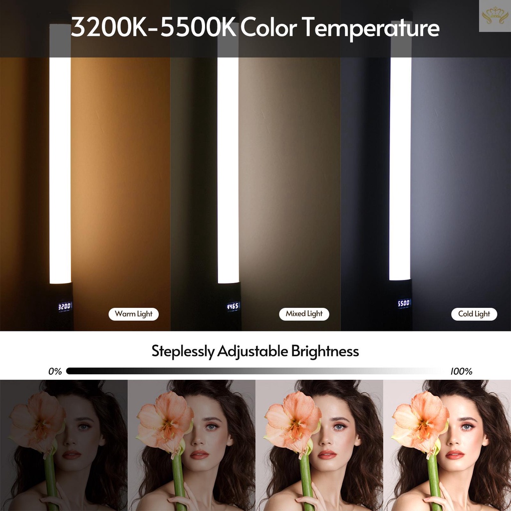 Đèn LED Cầm Tay 3200K-5500K Chạy Pin Kèm Điều Khiển Từ Xa Dùng Để Quay Video/ Live Stream Po T531