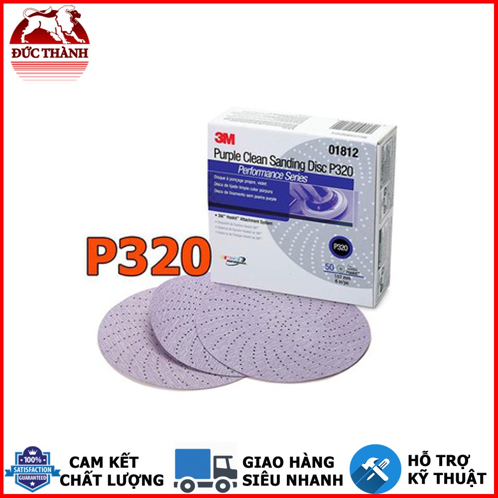 Xấp 5 tờ nhám đĩa độ nhám P320 6in 152mm