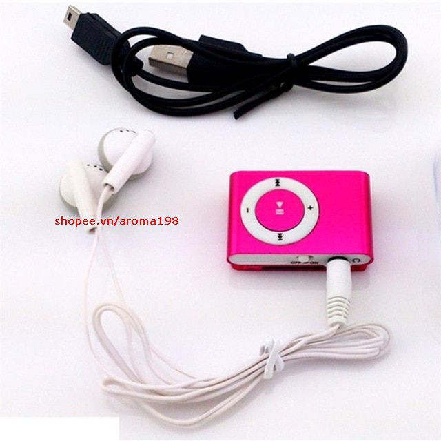 Máy Nghe Nhạc MP3 Mini Vỏ Nhôm Tặng Kèm Tai Nghe