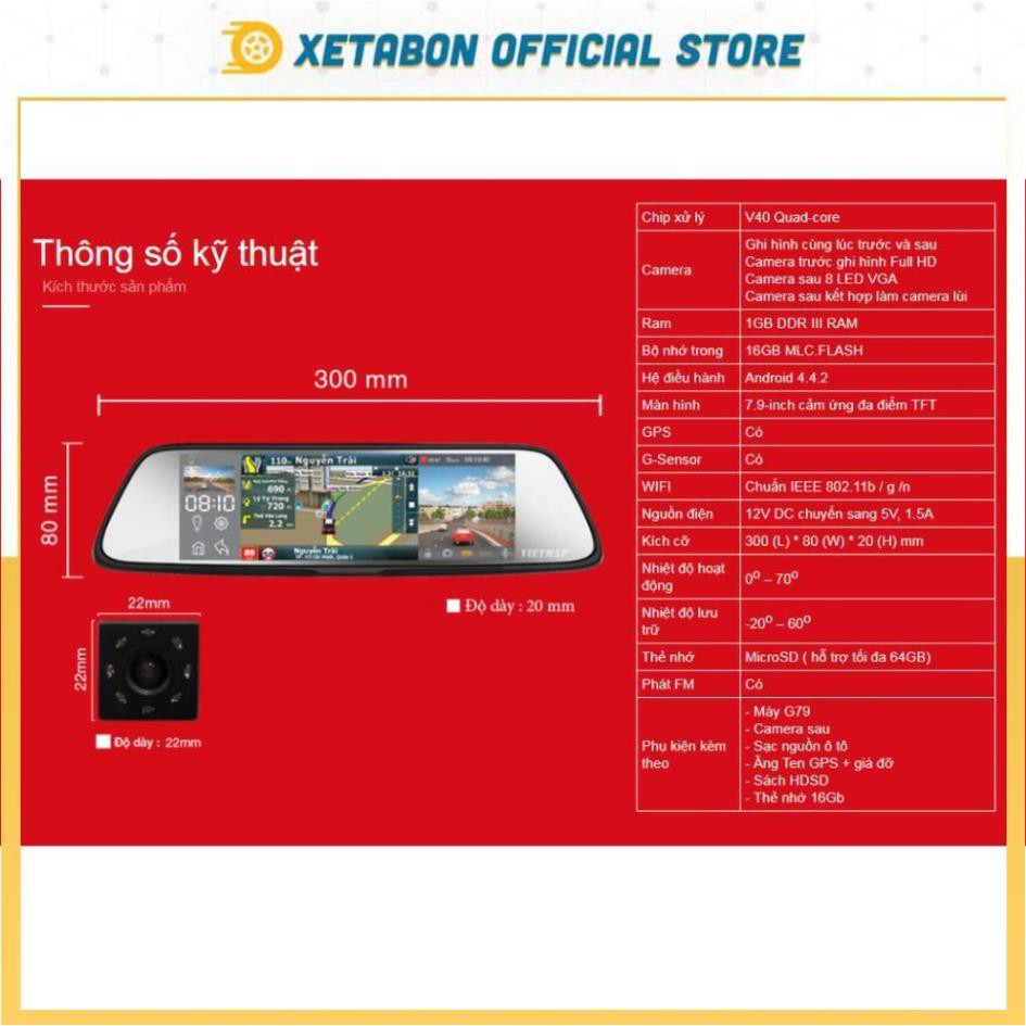 VIETMAP G79 - Camera Hành Trình Ghi Hình Trước Sau+ Bản Đồ Dẫn Đường+ Màn Hình Hiển Thị 3 Khung Hình+THẺ 32G | BigBuy360 - bigbuy360.vn