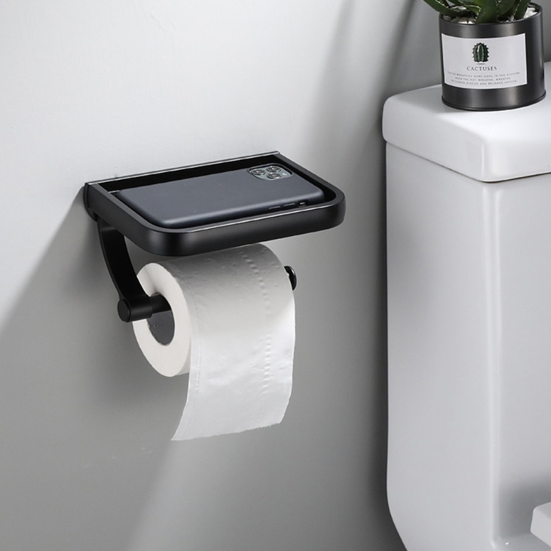 Giá Đỡ Cuộn Giấy Vệ Sinh Gắn Tường Bằng Nhôm Tiết Kiệm Không Gian