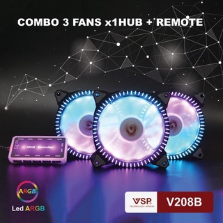 Bộ kit 3 fan vsp v208b led argb