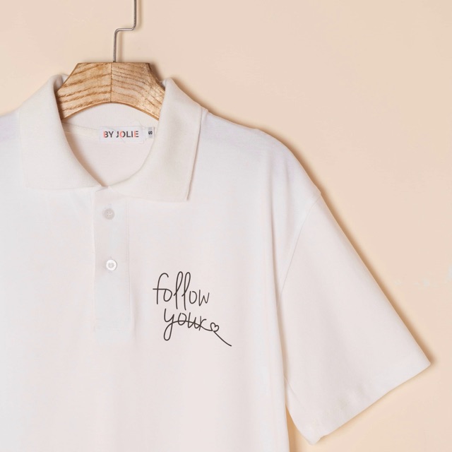 Áo polo unisex "Follow Your Heart" Byjolie chất cotton thoáng mát | BigBuy360 - bigbuy360.vn