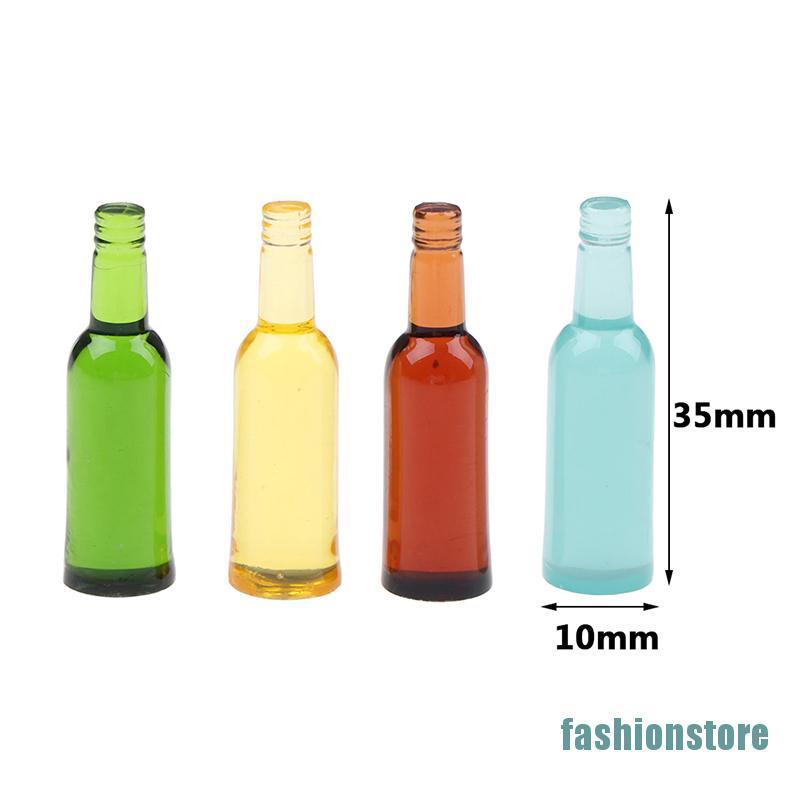 Bộ 6 Mô Hình Chai Bia Mini Tỉ Lệ 1: 12 Trang Trí Nhà Búp Bê