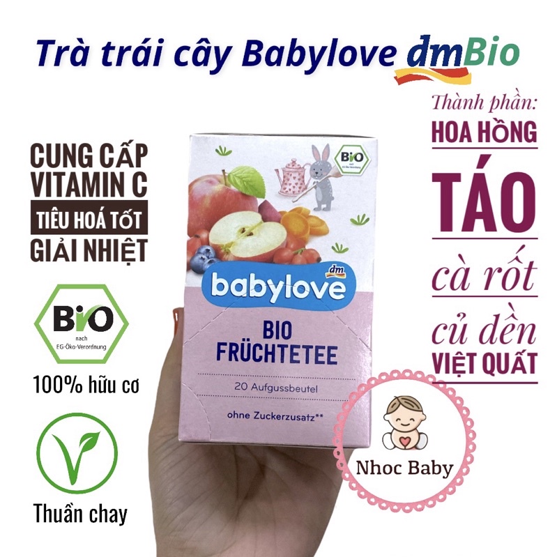 [HSD 8/2023] Babylove - Trà trái cây hữu cơ cho bé 5m+ (hộp 20 túi lọc)