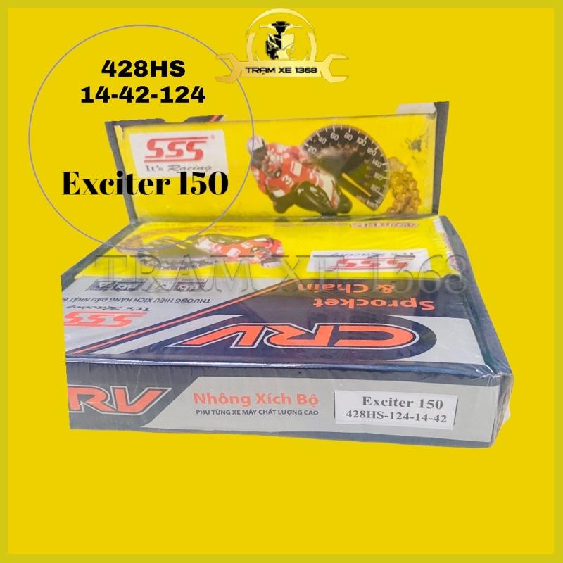 Nhông Sên Dĩa CRV Exciter 150 Xích SSS Nhật Bản 428HS 14-42-124 10 ly