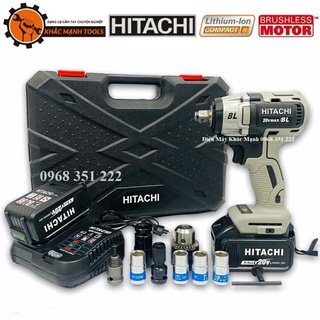 Máy siết bulong hitachi 20v không chổi than tặng kèm phụ kiện