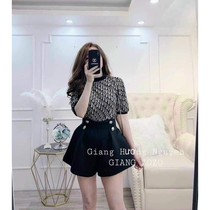 Áo len nữ hoạ tiết Dior áo nữ H.Y.N Store