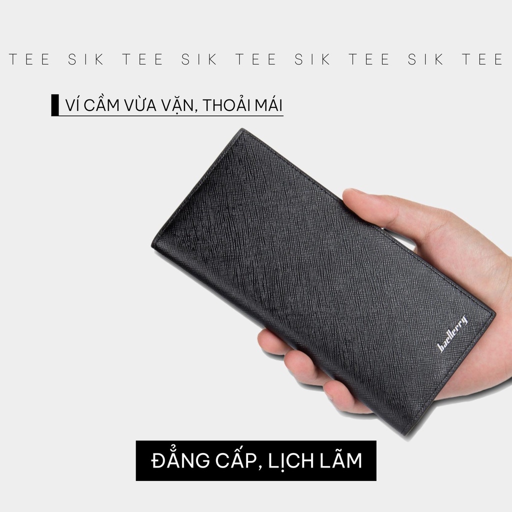 Ví dài nam nữ cầm tay TEE SIK bóp ví đựng tiền dài unisex đựng thẻ da PU cao cấp siêu mỏng nhẹ nhiều ngăn V05