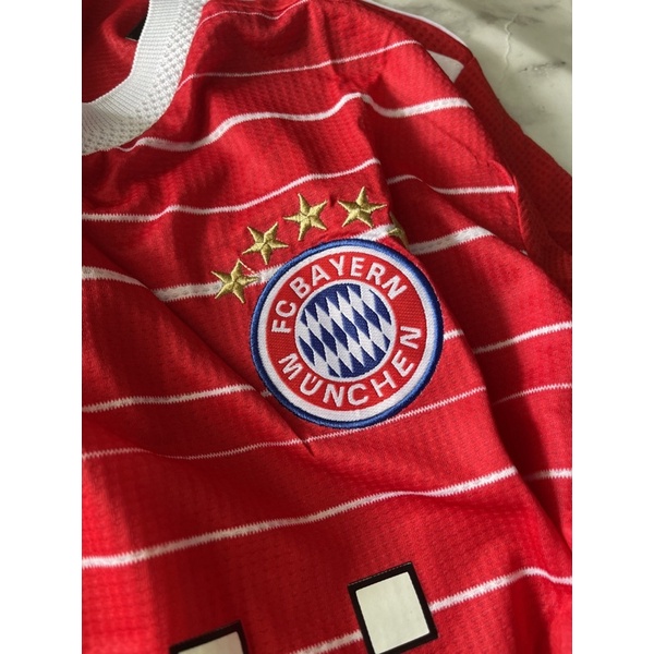 Set Bộ thể thao bóng đá vải gai thái bayern munchen sân nhà áo đỏ quần đỏ logo thêu đầy đủ 2022 2023